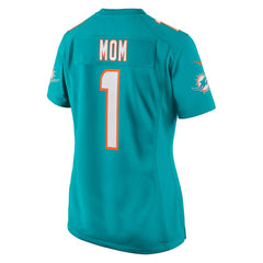 Number 1 Mom Women's Game Jersey - Miami Dolphins