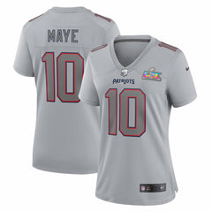 Drake Maye Women's Super Bowl LX Patch Atmosphere Fashion Game Jersey - New England Patriots