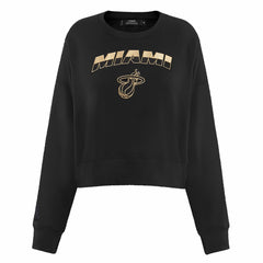 NBA Miami Heat Pro Standard Women's Glam Cropped Pullover Sweatshirt - Black sale