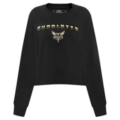 NBA Charlotte Hornets Pro Standard Women's Glam Cropped Pullover Sweatshirt - Black online