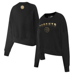 NBA Toronto Raptors Pro Standard Women's Glam Cropped Pullover Sweatshirt - Black on sale