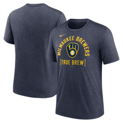 MLB Milwaukee Brewers Nike Swing Big Tri-Blend T-Shirt