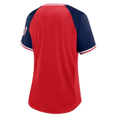MLB Washington Nationals Fanatics Women's Glitz & Glam League Diva Raglan V-Neck T-Shirt
