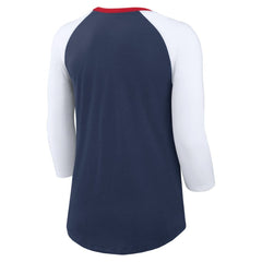 MLB Atlanta Braves Nike Women's Knockout Arch 3/4-Sleeve Raglan Tri-Blend T-Shirt