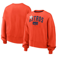 MLB Houston Astros Nike Women's Oversized Cropped Pullover Sweatshirt