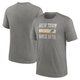 MLB Milwaukee Brewers Nike Cooperstown Collection Local Stack Tri-Blend T-Shirt