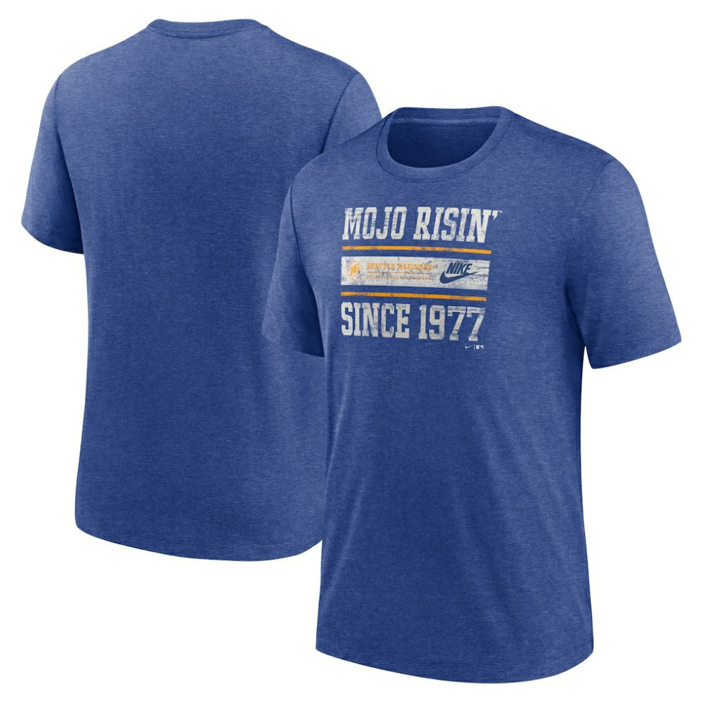 MLB Seattle Mariners Nike Cooperstown Collection Local Stack Tri-Blend T-Shirt