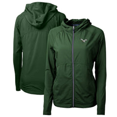 Cutter & Buck Women's Gridiron Classics Logo Adapt Eco Knit Hybrid Recycled Full-Zip Hoodie - Philadelphia Eagles