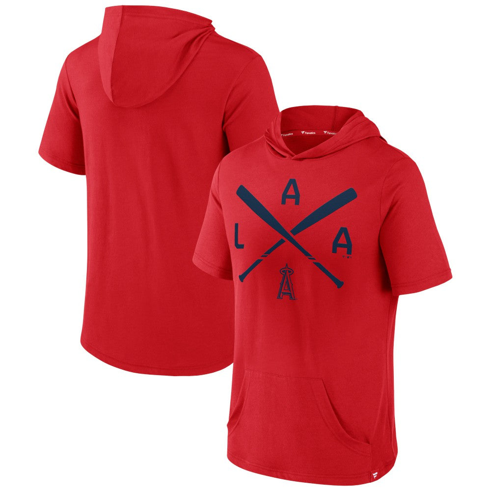 MLB Los Angeles Angels Fanatics Iconic Rebel Short Sleeve Hooded Top