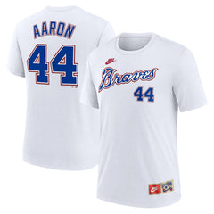 MLB Hank Aaron Atlanta Braves Nike Cooperstown Collection Tri-Blend Name & Number T-Shirt