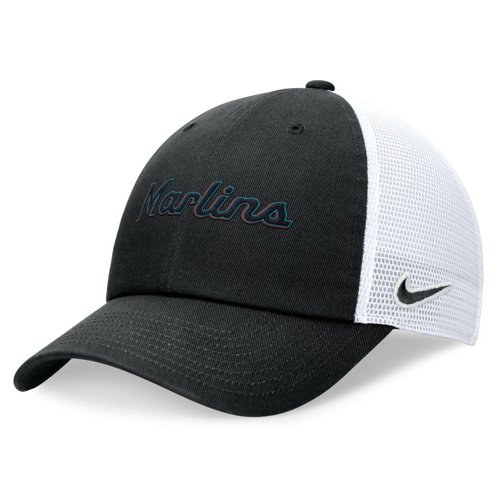 MLB Miami Marlins Nike Wordmark Adjustable Trucker Hat