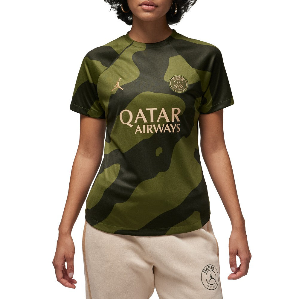 Paris Saint-Germain Jordan Brand Women's 2023/24 Fourth Academy Pro Pre-Match Top - Jordan Olive