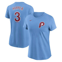 MLB Bryce Harper Philadelphia Phillies Nike Women's Cooperstown Collection Fuse Name & Number T-Shirt