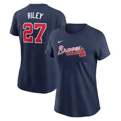 MLB Austin Riley Atlanta Braves Nike Women's Cooperstown Collection Fuse Name & Number T-Shirt
