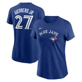 MLB Vladimir Guerrero Jr. Toronto Blue Jays Nike Women's Cooperstown Collection Fuse Name & Number T-Shirt