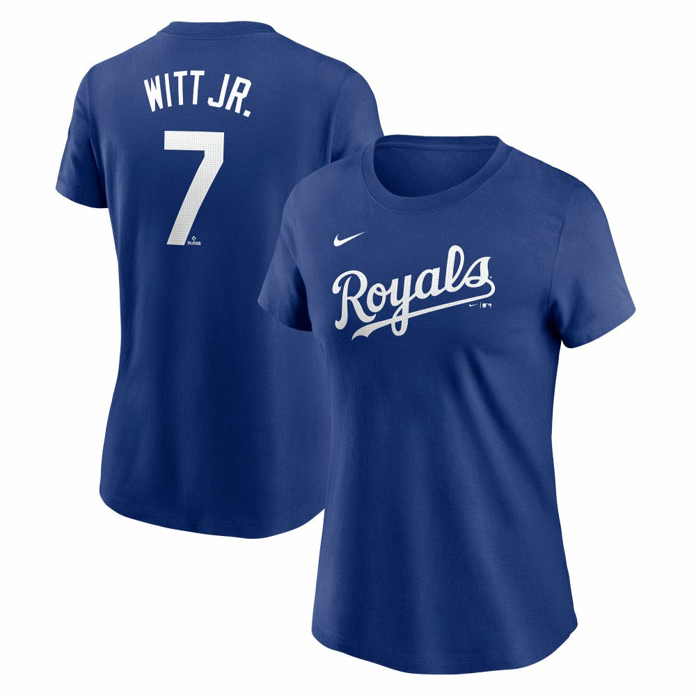 MLB Bobby Witt Jr. Kansas City Royals Nike Women's Cooperstown Collection Fuse Name & Number T-Shirt
