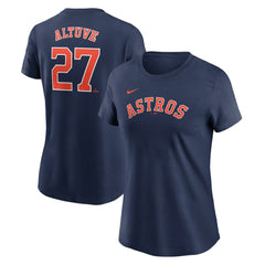 MLB Jose Altuve Houston Astros Nike Women's Cooperstown Collection Fuse Name & Number T-Shirt