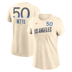 MLB Mookie Betts Los Angeles Dodgers Nike Women's 2024 City Connect Fuse Name & Number T-Shirt