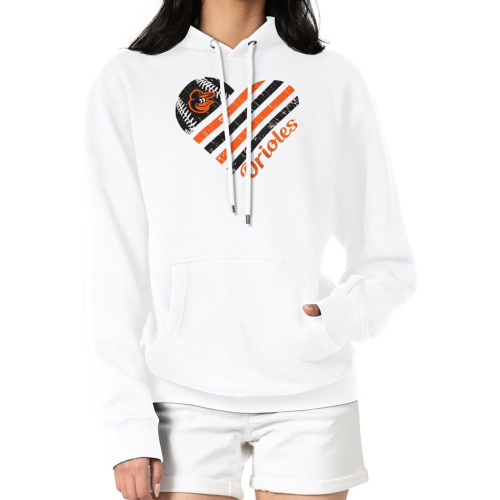 MLB Baltimore Orioles G-III 4Her by Carl Banks Women's Heart Fleece Pullover Hoodie