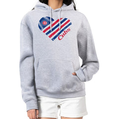MLB Chicago Cubs G-III 4Her by Carl Banks Women's Heart Fleece Pullover Hoodie