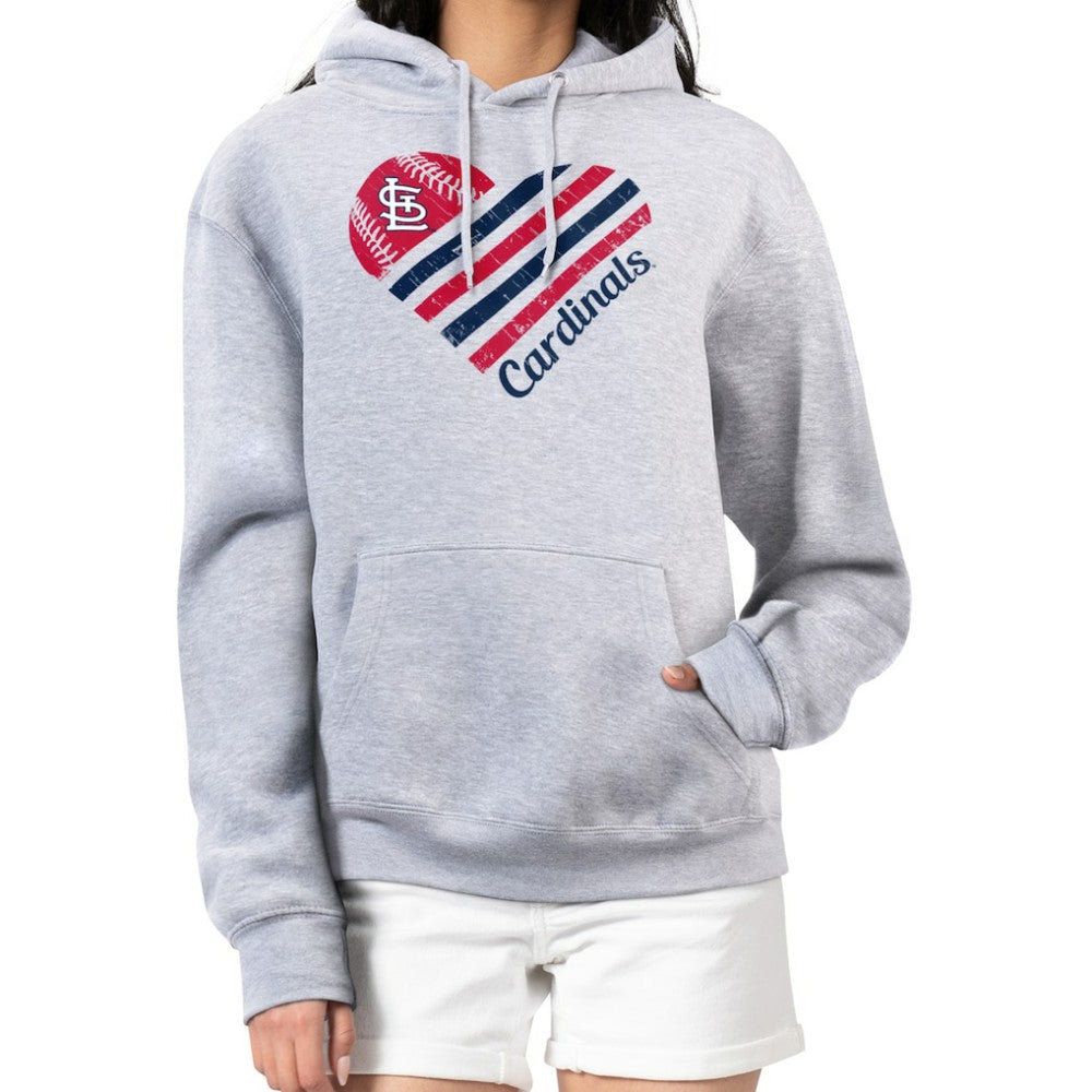 MLB St. Louis Cardinals G-III 4Her by Carl Banks Women's Heart Fleece Pullover Hoodie