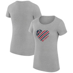 MLB Atlanta Braves G-III 4Her by Carl Banks Women's Super-Slim Fit Lightweight Heart Graphic T-Shirt