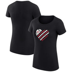 MLB Cincinnati Reds G-III 4Her by Carl Banks Women's Super-Slim Fit Lightweight Heart Graphic T-Shirt