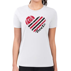 MLB Cincinnati Reds G-III 4Her by Carl Banks Women's Super-Slim Fit Lightweight Heart Graphic T-Shirt