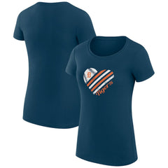 MLB Detroit Tigers G-III 4Her by Carl Banks Women's Super-Slim Fit Lightweight Heart Graphic T-Shirt