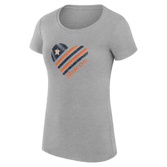 MLB Houston Astros G-III 4Her by Carl Banks Women's Super-Slim Fit Lightweight Heart Graphic T-Shirt