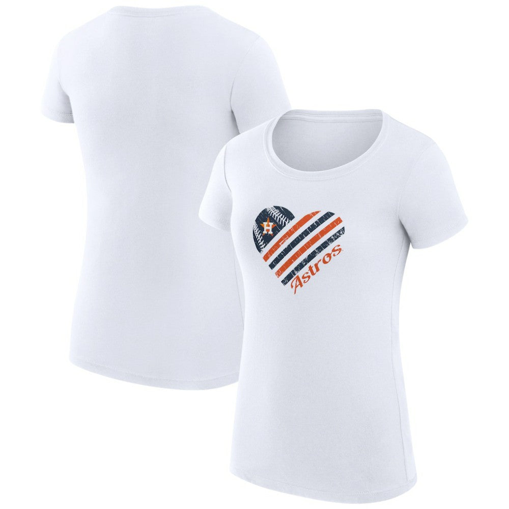 MLB Houston Astros G-III 4Her by Carl Banks Women's Super-Slim Fit Lightweight Heart Graphic T-Shirt