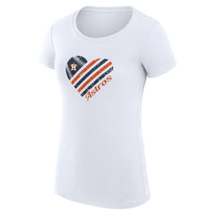 MLB Houston Astros G-III 4Her by Carl Banks Women's Super-Slim Fit Lightweight Heart Graphic T-Shirt