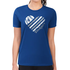 MLB Los Angeles Dodgers G-III 4Her by Carl Banks Women's Super-Slim Fit Lightweight Heart Graphic T-Shirt