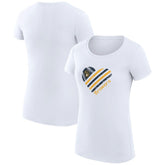 MLB Milwaukee Brewers G-III 4Her by Carl Banks Women's Super-Slim Fit Lightweight Heart Graphic T-Shirt