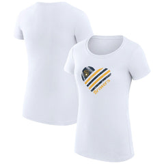 MLB Milwaukee Brewers G-III 4Her by Carl Banks Women's Super-Slim Fit Lightweight Heart Graphic T-Shirt