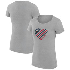 MLB Minnesota Twins G-III 4Her by Carl Banks Women's Super-Slim Fit Lightweight Heart Graphic T-Shirt