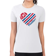 MLB Philadelphia Phillies G-III 4Her by Carl Banks Women's Super-Slim Fit Lightweight Heart Graphic T-Shirt