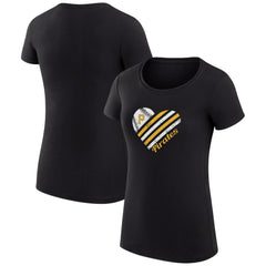MLB Pittsburgh Pirates G-III 4Her by Carl Banks Women's Super-Slim Fit Lightweight Heart Graphic T-Shirt