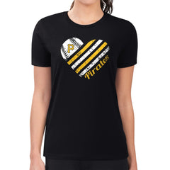 MLB Pittsburgh Pirates G-III 4Her by Carl Banks Women's Super-Slim Fit Lightweight Heart Graphic T-Shirt
