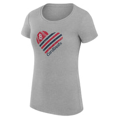 MLB St. Louis Cardinals G-III 4Her by Carl Banks Women's Super-Slim Fit Lightweight Heart Graphic T-Shirt