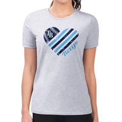 MLB Tampa Bay Rays G-III 4Her by Carl Banks Women's Super-Slim Fit Lightweight Heart Graphic T-Shirt
