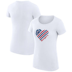 MLB Texas Rangers G-III 4Her by Carl Banks Women's Super-Slim Fit Lightweight Heart Graphic T-Shirt