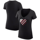 MLB Arizona Diamondbacks G-III 4Her by Carl Banks Women's Super-Slim Fit Lightweight Heart V-Neck T-Shirt