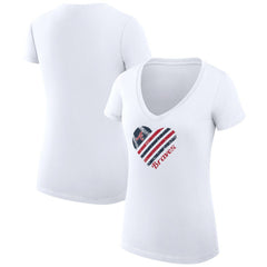 MLB Atlanta Braves G-III 4Her by Carl Banks Women's Super-Slim Fit Lightweight Heart V-Neck T-Shirt