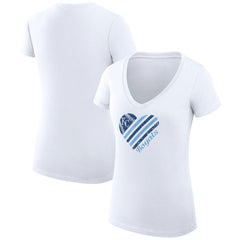 MLB Kansas City Royals G-III 4Her by Carl Banks Women's Super-Slim Fit Lightweight Heart V-Neck T-Shirt