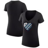 MLB Miami Marlins G-III 4Her by Carl Banks Women's Super-Slim Fit Lightweight Heart V-Neck T-Shirt