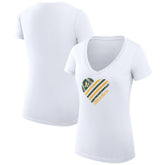 MLB Athletics G-III 4Her by Carl Banks Women's Super-Slim Fit Lightweight Heart V-Neck T-Shirt