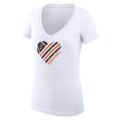 MLB San Francisco Giants G-III 4Her by Carl Banks Women's Super-Slim Fit Lightweight Heart V-Neck T-Shirt