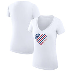MLB Texas Rangers G-III 4Her by Carl Banks Women's Super-Slim Fit Lightweight Heart V-Neck T-Shirt