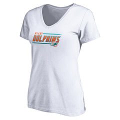 Women's Mascot In Bounds V-Neck T-Shirt - Miami Dolphins